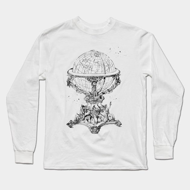 Vintage Globe Earth Long Sleeve T-Shirt by erzebeth